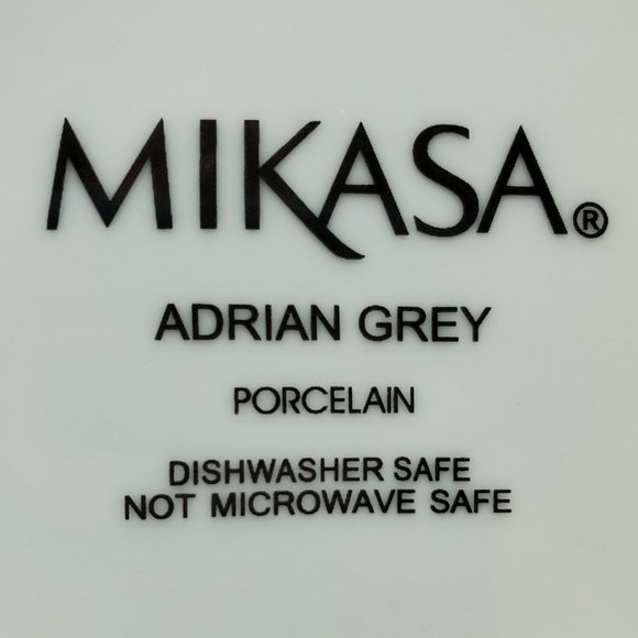 Mikasa Adrian Grey Rimmed Soup Bowls Gray Striped Rim Individual Pasta Bowls - Picture 5 of 7